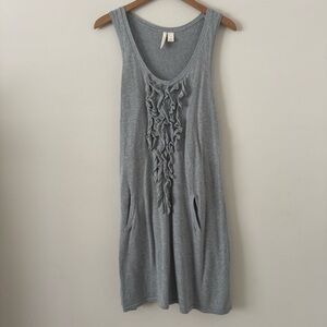 Red Camel Gray Ruffle Front Dress – Size XL